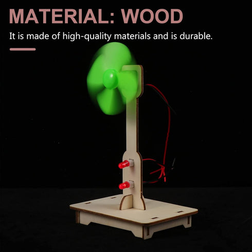 NUOBESTY Wooden Toys Car Tool Science Windmill Generator Kit Wind Generator DIY Green Alternative Energy Lab Mini Teaching Generator for Kids DIY ...
