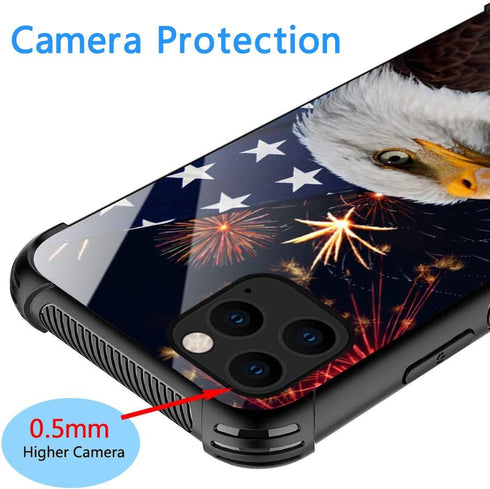 ZHEGAILIAN Case Compatible with iPhone 13,American Eagle Case for iPhone 13 for Boys Men,Pattern Design Anti-Scratch Organic Glass Case for iPhone...