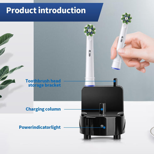Wall Charger Base for Oral-B Braun, Electric Toothbrush Wall Mounted Adapter PowerReplacement Charger Holder, Compatible with Oral-B Electric Toot...