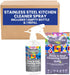 Stone & Steel Cleansing Polish Starter Kit - Quartz, Marble, Granite, Stone Countertop, Oven, Stainless Steel Cleaner - 16oz Spray Bottle, 2 Refil...
