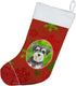 Caroline's Treasures CK4016CS Christmas Snowflakes Schnauzer #2 Christmas Stocking Fireplace Hanging Stockings Christmas Season Party Decor Family...