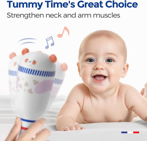 Evoceler Baby Rattles Shaker Toy, 2 Pack Musical Instruments, Soft Silicone Rattle Toys, Perfect Size for Grasp and Shake,Dinosaur & Bear Toy for ...