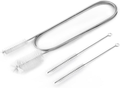Flexible Long Drain Brush, Double Elastic Ended Nylon Cleaner Hose Tube Pipe Brush 67 inch Stainless Steel and 2 Pcs of 8 inch Straw Cleaning Brus...