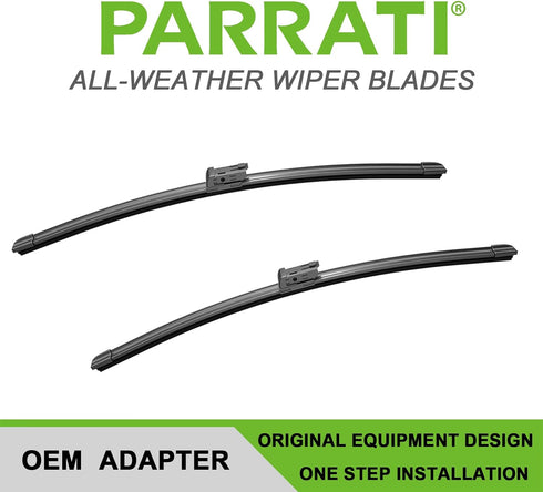 PARRATI® 24 Inch & 20 inch of High Performance Premium All-Season Automotive Replacement Front Windshield Wiper Blades for Audi A4 A5 A7 Volvo S90...