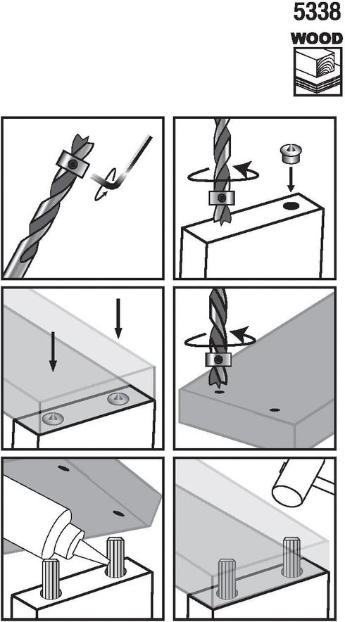 Milescraft 5338 Dowel Kit 5/16in - Includes Brad Point Drill Bit, Fluted Wooden Dowel Pins With Chamfered Ends (12pcs), 2 Dowel Tenon Centers, and...