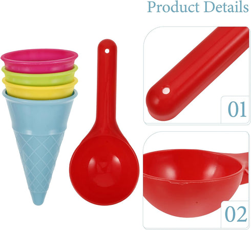 5pcs Childern Beach Toy Kids Beach Toys Ice Cream Cup Toys...