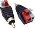 Hakiang 2-Pack Speaker Phono RCA Male to 2 Screw Terminal Female Strip Audio Video Spring Press Type Balum Connector Adapter (RCA M/AV F)...