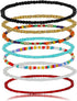 Pingyongchang Boho Handmade Beads African Anklets Set Layered Beach Colorful Stretch Beaded Elastic Foot Hand Chain Anklets Bracelets for Women Je...