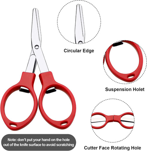 Folding Scissors Small Foldable Scissors Mini Travel Stainless Steel Portable Scissors Bulk Glasses Shaped Anti Rust Sewing Cutter Shear for Nurse...