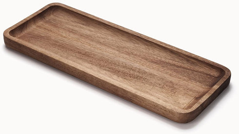 Bathroom Vanity Tray, Acacia Wood Counter Tray, Toilet Tank Tray, Appetizer Charcuterie Snack Serving Board, 13.8 x 5.5 x 0.8 inch...