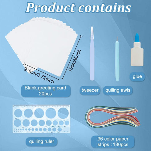 WEBEEDY Paper Quilling Kit 20 Sets Flower Card Quilling Kit with Paper Quilling Strips Tools Paper Quilling Set DIY Handmade Arts Crafts Christmas...