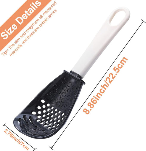 2PCS Multifunctional Kitchen Cooking Spoon, Skimmer Scoop Food Strainers for Cooking, Mashing, Draining, Grating, Non-stick Small Spatula Spoon Ki...