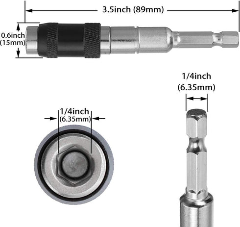 Pivoting Bit Holder Magnetic Pivot Drill Bit Holder Hex Shank Flexible Screwdriver Bit Holder for Tight Spaces 2 Pack...