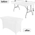 Peomeise 4FT Spandex Table Cover Rectangular Stretch Spandex Tablecloth (White,4FT)...