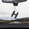 ToBeQueen Black Bling Letter H Charm, Diamond Crystal Rhinestone Bling Rear View Mirror Charm, Cute Lucky Hanging Ornament Black Bling Car Accesso...