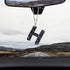 ToBeQueen Black Bling Letter H Charm, Diamond Crystal Rhinestone Bling Rear View Mirror Charm, Cute Lucky Hanging Ornament Black Bling Car Accesso...