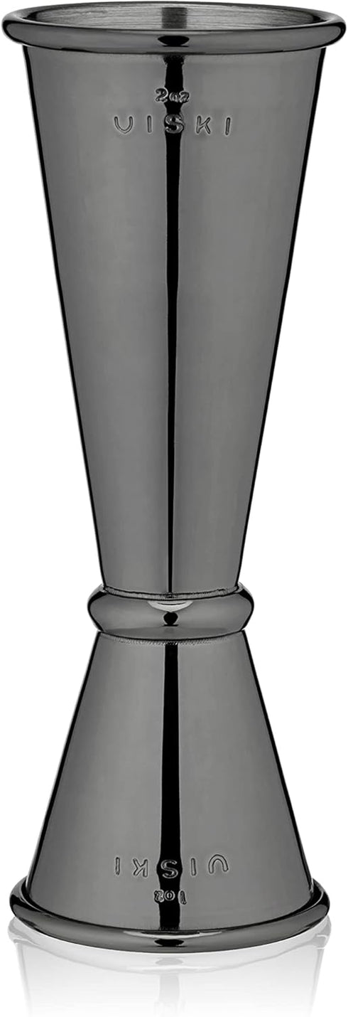 Viski Japanese Style Double Jigger for Cocktails, Bar Kit Essential, 1oz and 2oz with Interior Measurements, Stainless Steel with Gunmetal Finish,...