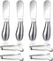 Spreader Knife Set,8-Piece Cheese and Butter Spreader Knives,Mini Serving Tongs,Stainless Steel Multipurpose Butter Knives Used for Cheese, Cold B...