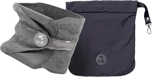 trtl Pillow - Scientifically Proven Super Soft Neck Support Travel Pillow - Machine Washable - Grey...