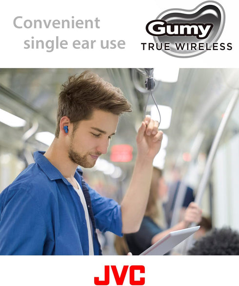 JVC New Gumy True Wireless Earbuds Headphones, Long Battery Life (up to 24 Hours), Sound with Neodymium Magnet Driver, Water Resistance (IPX4) - H...