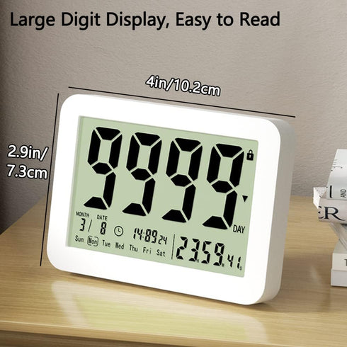 Digital Countdown Days Timer Clock- 9999 Days Count Down Timer with Stand Strong Magnetic Back for Retirement Wedding Vacation Birthday Exam Lab K...