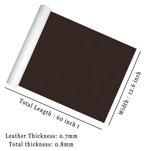 Leather Repair Patch Kit for Furniture 12.6 x 60 inch Dark Brown Leather Repair Tape,Self-Adhesive Patch for Couches,Sofa,Car Seat,Vinyl Chairs,Fa...