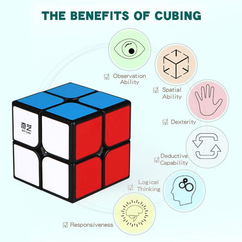 Qidi Speed Cube 2x2- Smooth Bright-Light Sticker(Classic Colors) - 2x2x2 Puzzles Toys, The Most Educational Toy to Effectively Improve Child's Con...