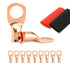 10PCS Battery Cable Ends, 8 Gauge Wire Connectors 3/8 Copper Wire Lugs, Bare Copper Eyelets with Heat Shrink Tubing by HOUSUN...