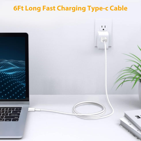 2-Pack USB C to USB C 60W Cable, USB Type C Fast Charging Compatible with Android Samsung Galaxy S23/S22/S21/S21+/S20+ Ultra, Note 20/10 Ultra, Ai...