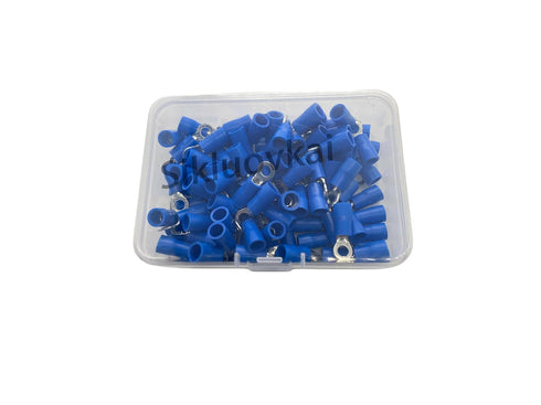 100PCS Insulated Ring Terminal Connectors for 22-16 Gauge AWG Wire, Crimp Terminals Electrical Connectors Spade Terminals for Car Boat Marine Audi...