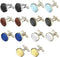 7Pairs Classic Mens Cufflinks Stylish Colour Fabric Shirt Clip Cuff Links Round Buttons Commercial Accessories Plain Wedding Party...