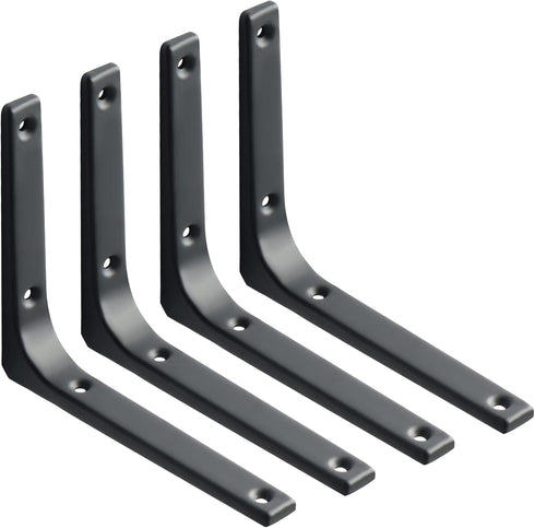 SAYAYO Wall Shelf Brackets Black, 6 x 5 Inch Iron Metal Shelf Brackets L Shaped Corner Support Brackets for DIY Floating Shelf, 4 PCS...