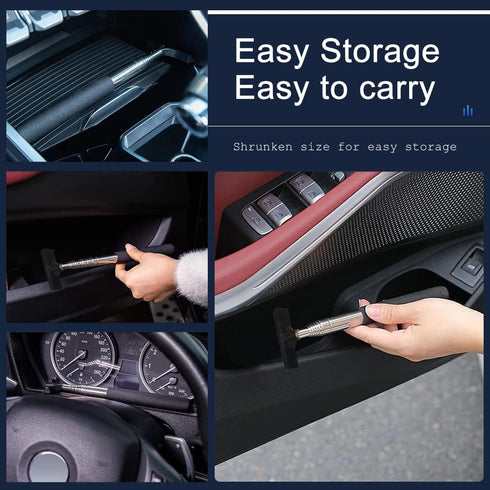 Car Rearview Mirror Wiper Telescopic Auto Mirror Squeegee Cleaner, Retractable Rear-View Mirror Wiper Snow Brush and Ice Scraper, Telescopic 98cm ...