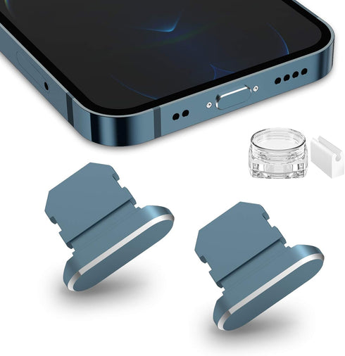 2 Pack Anti Dust Plugs for iPhone 13 11 12 Pro Max Dust Cover 8 Pin Dust Plug with Mini Storage Box iPhone Charging Port Plugs Compatible with iPh...