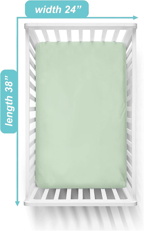 TL Care Supreme 100% Natural Cotton Jersey Knit Mini Crib Sheet, Celery, 24" x 38", Soft Breathable, for Boys and Girls...