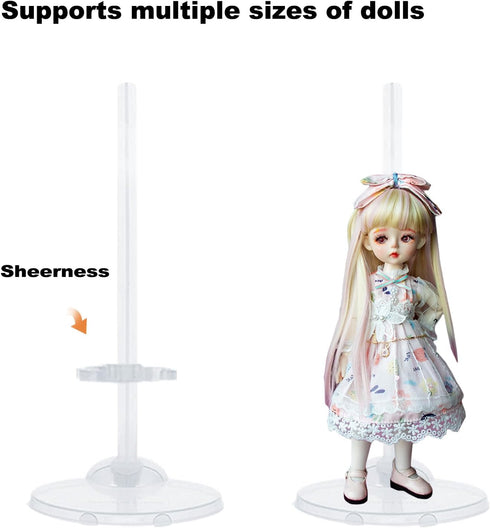 12Pcs Adjustable Doll Stands,Transparent and Lightweight Doll Display Rack Suitable for Different Sizes of Dolls Monsters,Action Figure Stand Doll...
