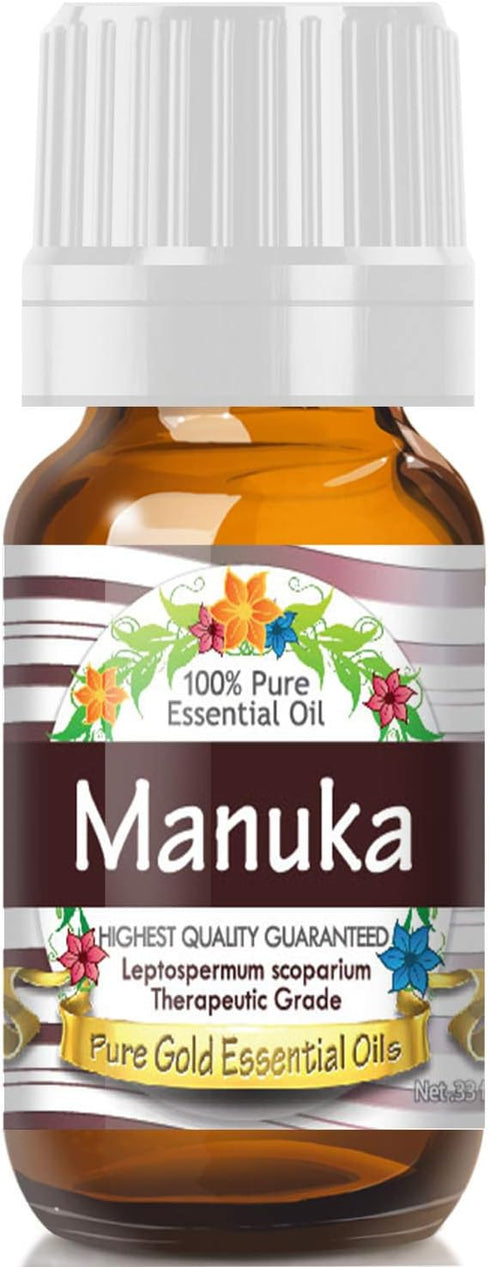 Pure Gold Essential Oils - Manuka Essential Oil - 0.33 Fluid Ounces - Therapeutic Grade Essential Oils...