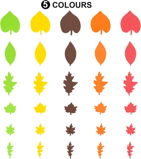 Konsait Bulk 540pcs Thanksgiving Foam Stickers,Fall Leaf Stickers Adhesive Foam Maple Leaves Stickers Art Craft Scrapbooks Supplies Thanksgiving A...