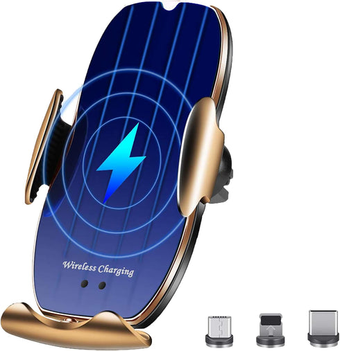 Wireless Car Charger, 10W Car Smart Sensor Wireless Charger Phone Holder for iPhone12 11/ Pro/XS/XR/ 8 Plus, Samsung S10 /S9 / Note10 / Note9, etc...