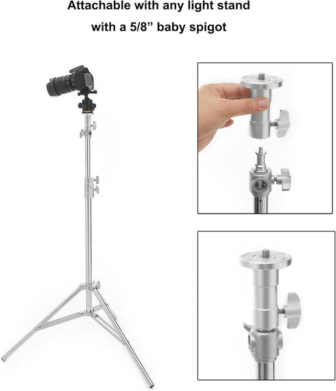 PHOCUS Baby Ball Head Adapter (5/8" Baby Stud to 3/8" Thread), C Stand Camera Mount Adapter for Tripod Head on Photography Light Stand or C-Stand ...