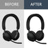 Replacement Ear Pads Compitable with Jabra Evolve2 65 MS/65 UC/USB, Earpads Cushions for Evolve2 40 UC/MS/USB, Headset Ear Covers Also Fit Jabra E...