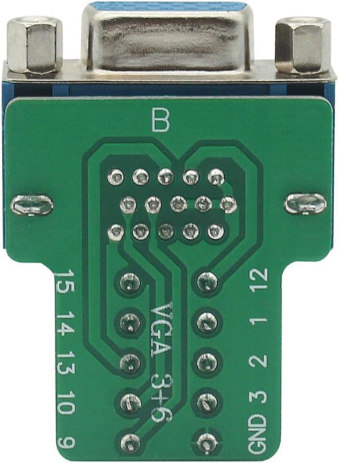 HDB15 3+6 HDMI Female to VGA Female D-SUB 15 Pin Terminal Connector DB15 Adapter 3Row 15Pin to Terminal Breakout Board Connectors with Case......