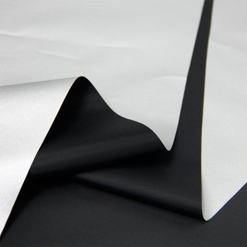 Blackout Drapery Shade Fabric Black and Silver 100 Percent Shading Light Waterproof Sunshade Cloth Light Weight (1Yard)...