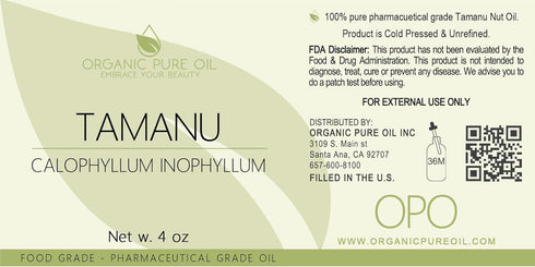 Tamanu Oil - 4 oz Glass with Dropper - 100% Pure Unrefined Cold Pressed Organically Sourced Non GMO Vegan Carrier Oil for Face Hair Skin Body Locs...