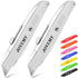 2 Pack Box Cutter Practical Utility Knife Retractable, Ergonomic Razor Knife, Box Cutters for Warehouse, Office, Exacto Knife Box Opener for Packa...