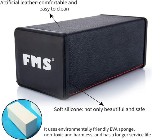 FMS Soft Car Armrest Console Cushion for Relaxation PU Leather Memory Foam Car Seat Armrest (Black)...