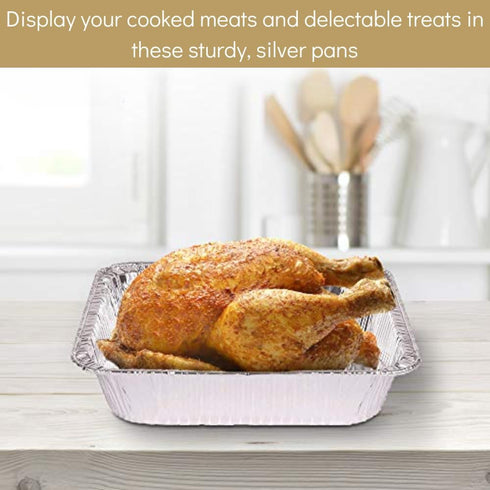 8x8 Foil Pans 8 Inch 40 OZ Square Baking Cake Box with Lids Heavy Duty roasting Disposable Aluminum Foil Tins Portable Food Oven Trays cooking Con...