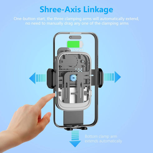 Wireless Car Charger, Auto-Clamping Car Mount 15W/10W/7.5W Fast Charging Air Vent Car Phone Mount Compatible with iPhone 14/13/13 Pro/12 Pro Max/1...