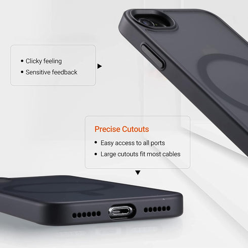 for iPhone SE 2022/iPhone SE 2020/iPhone 8 Magnetic Case, Built in Magnets Compatible with MagSafe, Translucent Matte Hard PC Back Cover for iPhon...