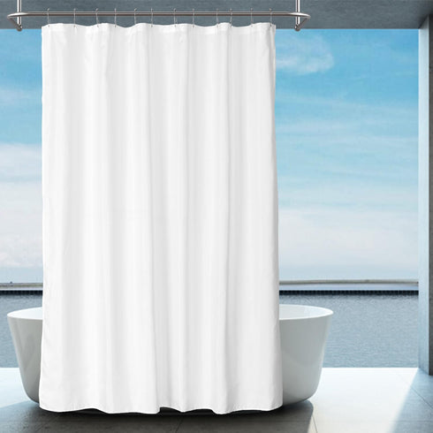 2-Pack Fabric Shower Curtain Liners Lightweight - White Cloth Shower Liners with Magnets, Washable & Water Repellent, 12 Button Holes, Hotel Quali...